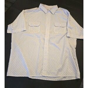 The Men's Store 2XL-Tall Polka Dot Short Sleeve Button-Up Shirt Cotton Blend